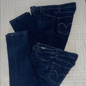 2 pair Levi 529 ladies Dark Blue Denim Jeans